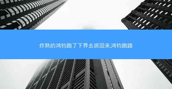 炸熟的鸿钧跑了下界去抓回来,鸿钧跑路