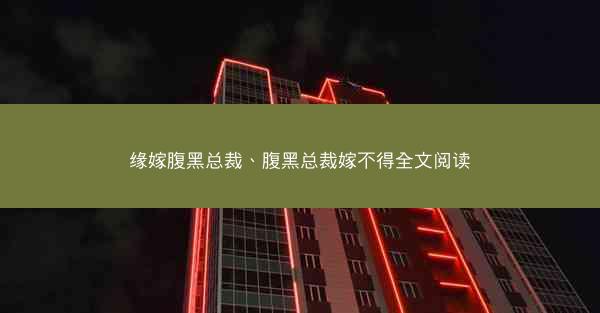 缘嫁腹黑总裁、腹黑总裁嫁不得全文阅读