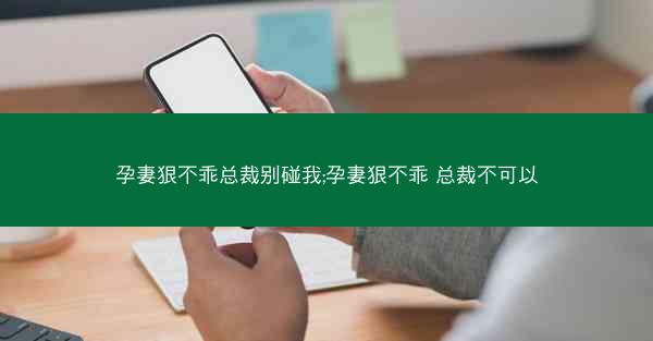 孕妻狠不乖总裁别碰我;孕妻狠不乖 总裁不可以