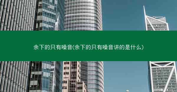 余下的只有噪音(余下的只有噪音讲的是什么)