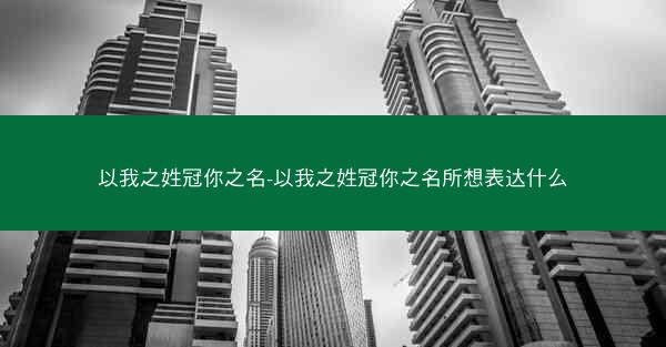 以我之姓冠你之名-以我之姓冠你之名所想表达什么