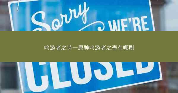 吟游者之诗—原神吟游者之壶在哪刷