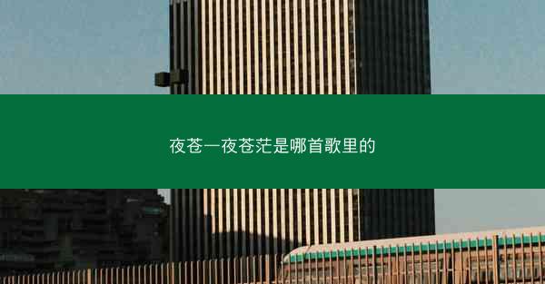 夜苍—夜苍茫是哪首歌里的