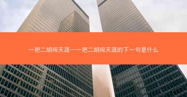 一把二胡闯天涯—一把二胡闯天涯的下一句是什么
