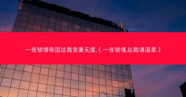 一夜锁情帝国总裁宠妻无度,《一夜锁情,总裁请温柔》