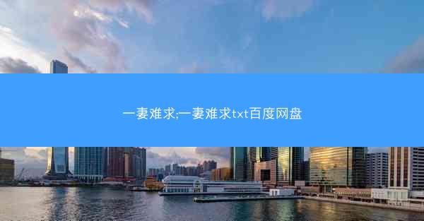 一妻难求;一妻难求txt百度网盘
