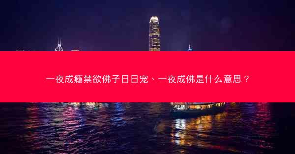 一夜成瘾禁欲佛子日日宠、一夜成佛是什么意思？